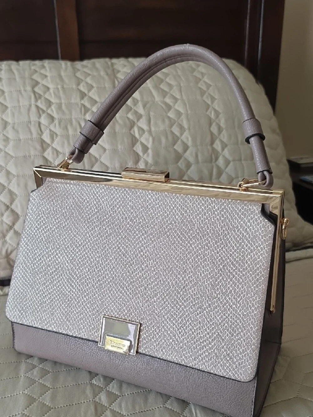 Structured Top-Handle Women's Satchel in Light Taupe